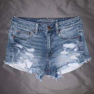 Distressed American Eagle Hi-Rise Festival Shorts